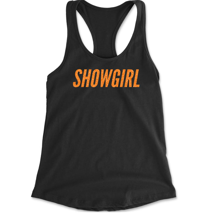 Showgirl Orange Glitter Racerback Tank Top for Women