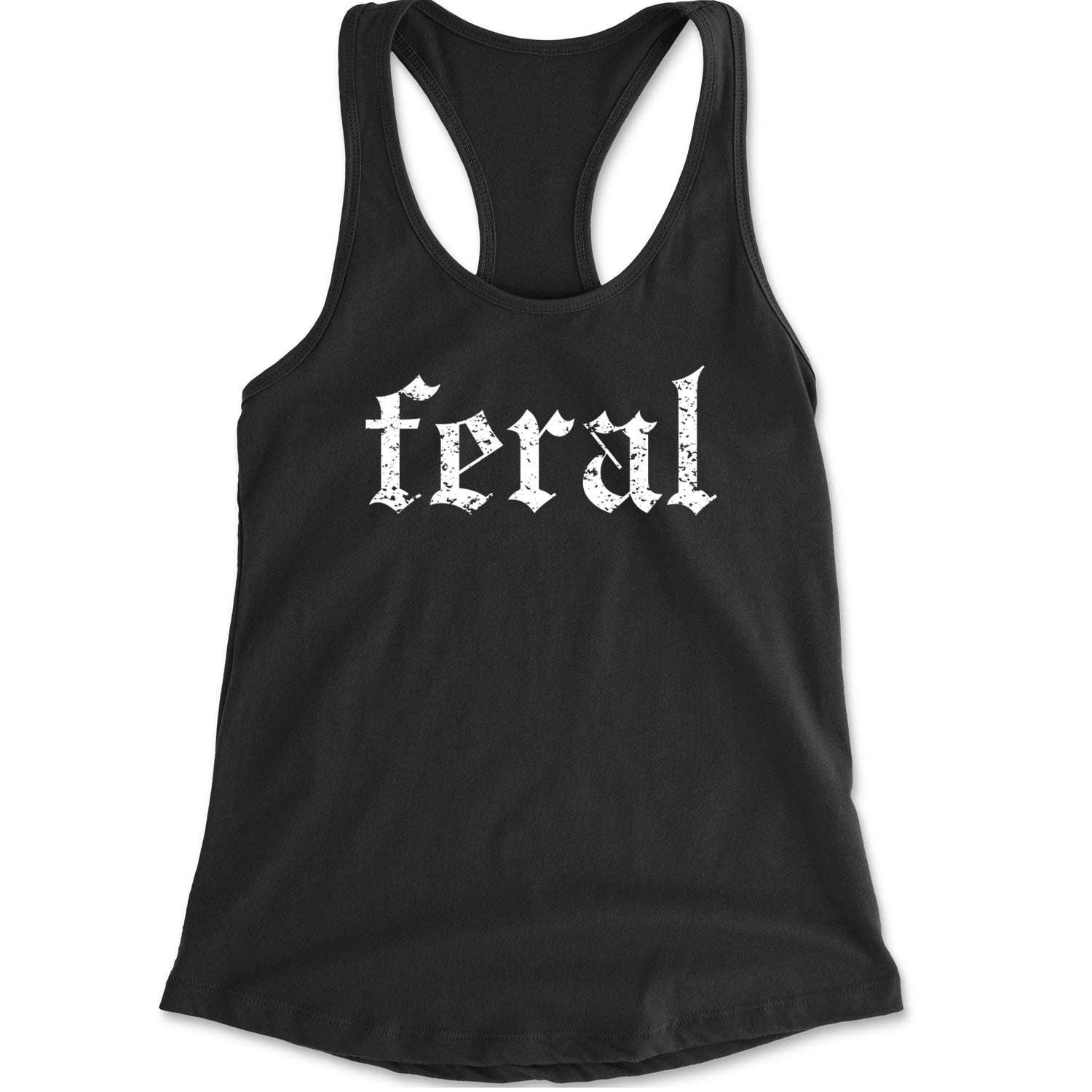 Feral Club Rat Festival Rave EDM Racerback Tank Top for Women Black