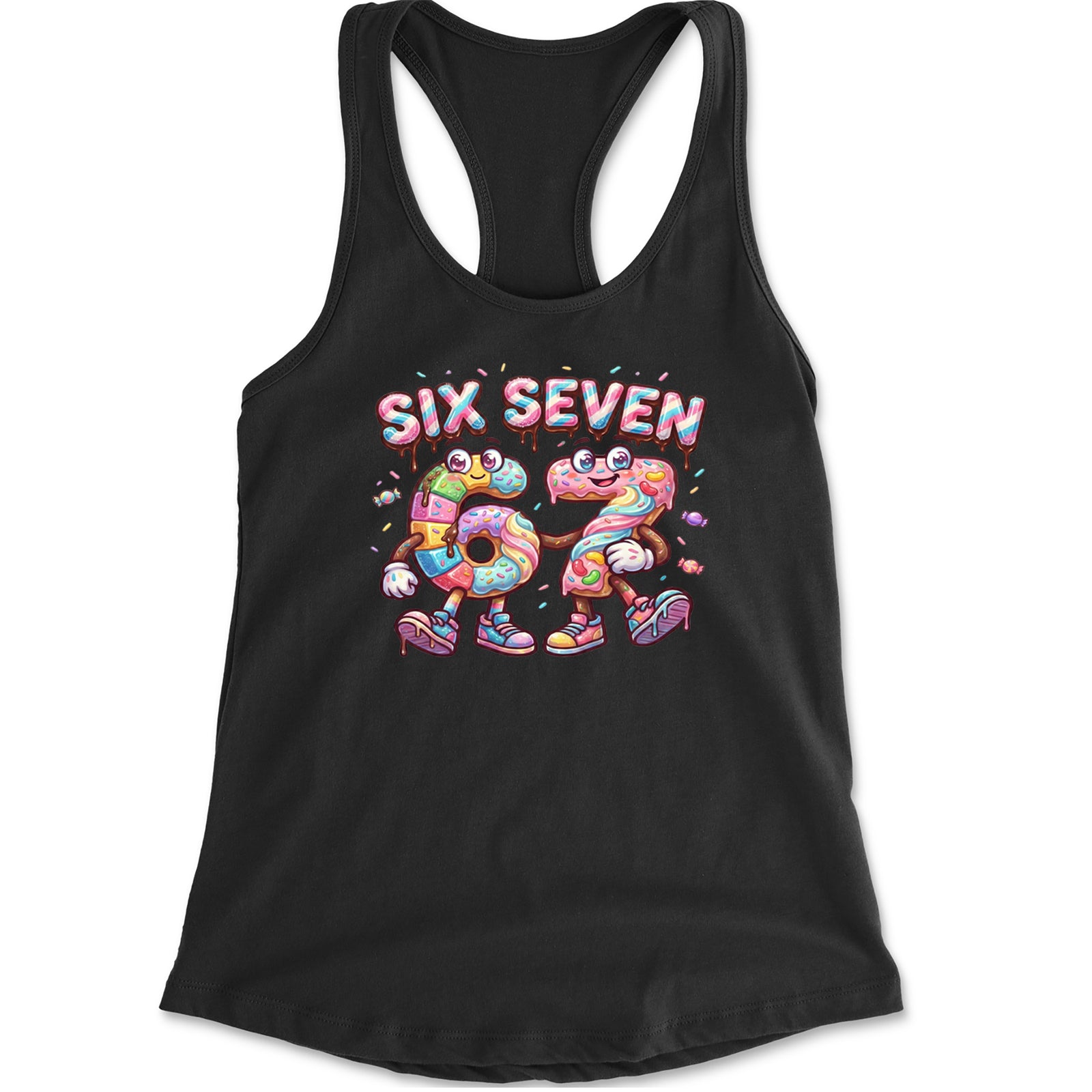 67 Candy Swirl Meme Racerback Tank Top for Women Black