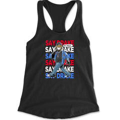 Say Drake Smiling Meme Mustard Racerback Tank Top for Women Black