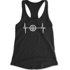 TLC Rescue Heartbeat Racerback Tank Top for Women Black