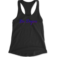 Los Doyers LA Baseball Racerback Tank Top for Women Black
