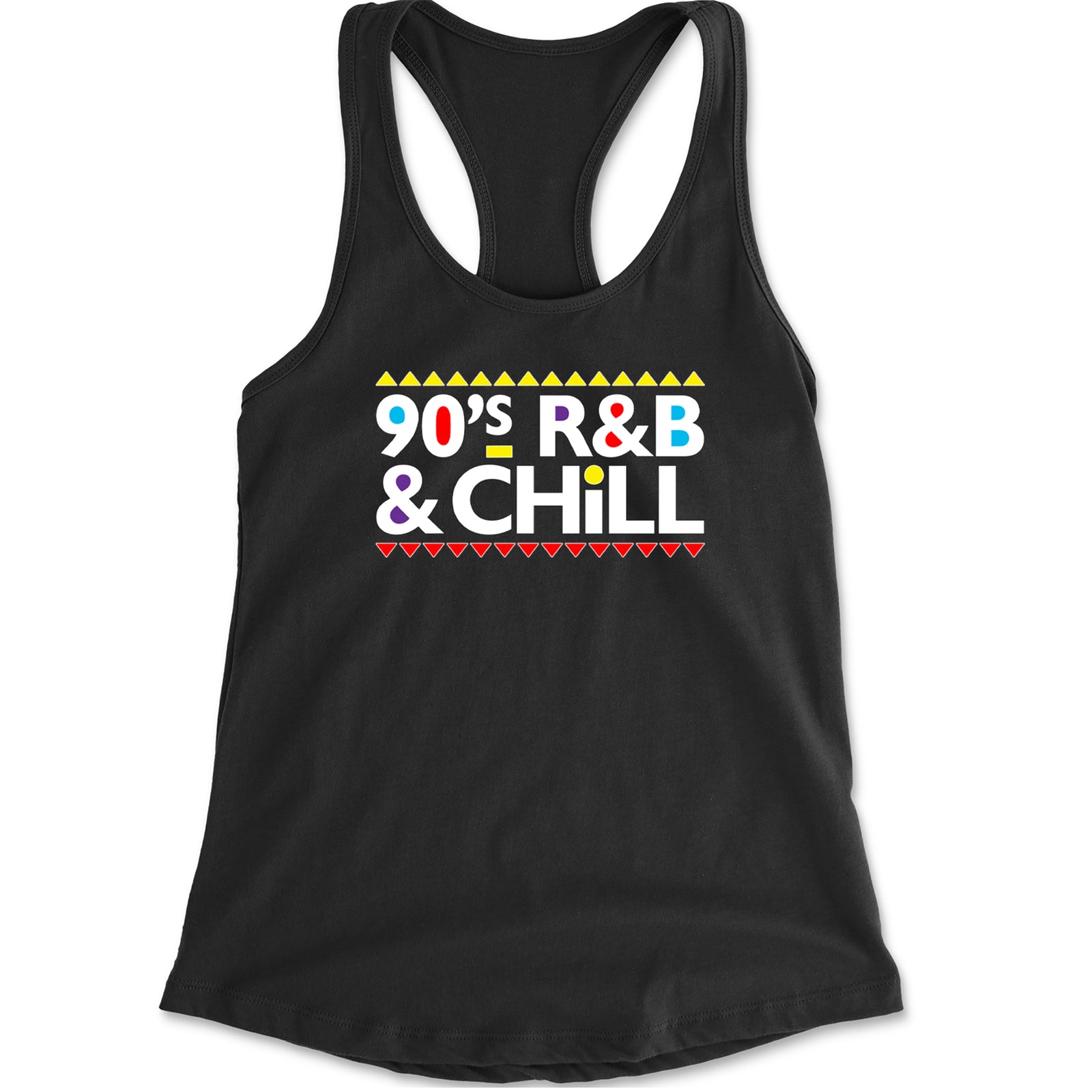 90s R&B and Chill Retro Throwback Racerback Tank Top for Women Black