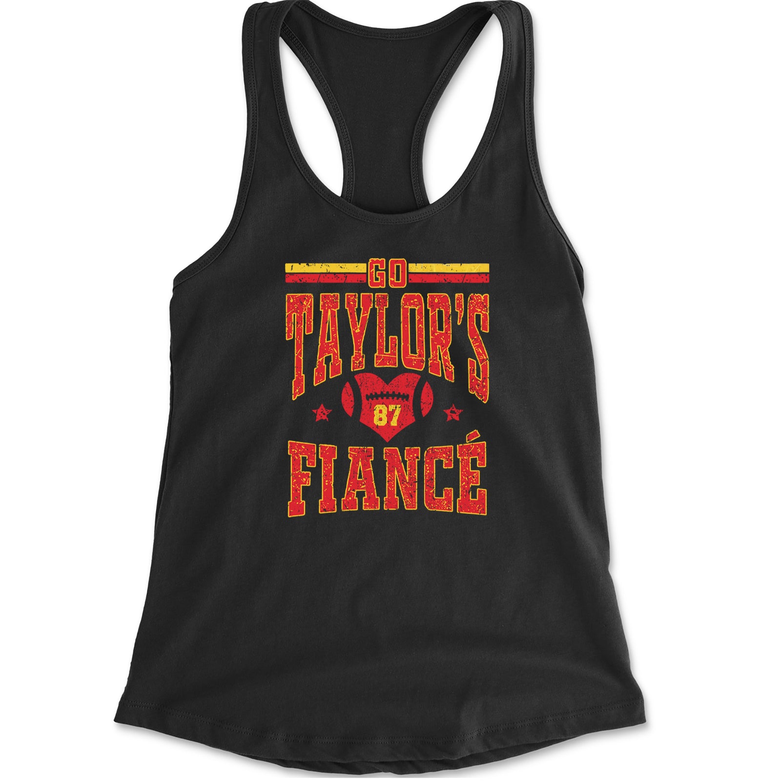 Go Taylor's Fiancé Engagement Game Day Racerback Tank Top for Women Black