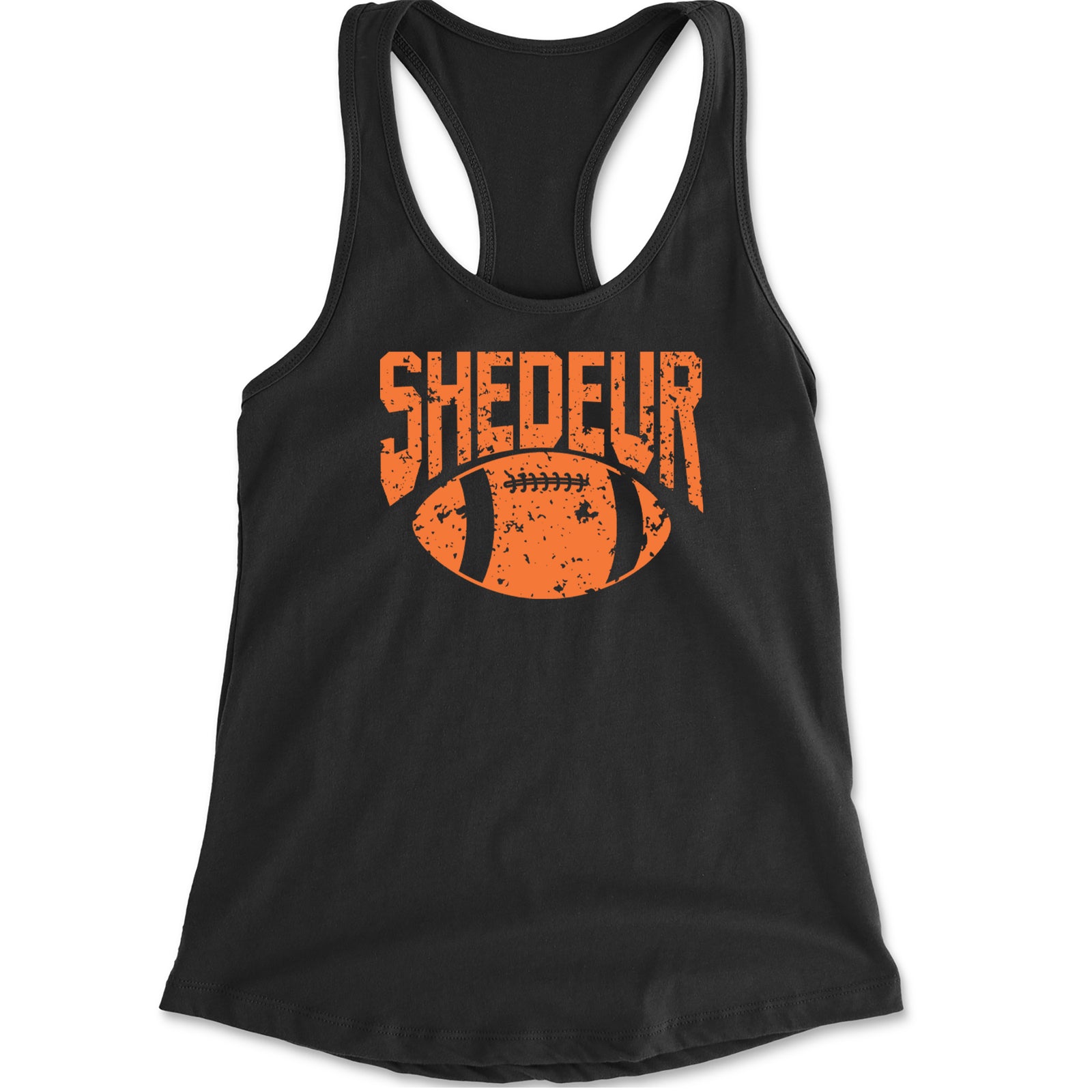 Shedeur Football Racerback Tank Top for Women Black