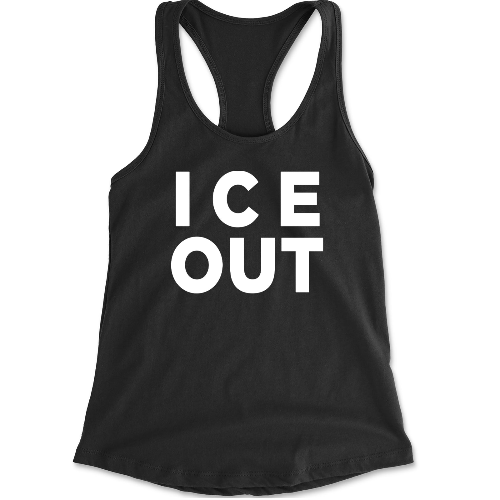 Ice Out Protest Racerback Tank Top for Women Black