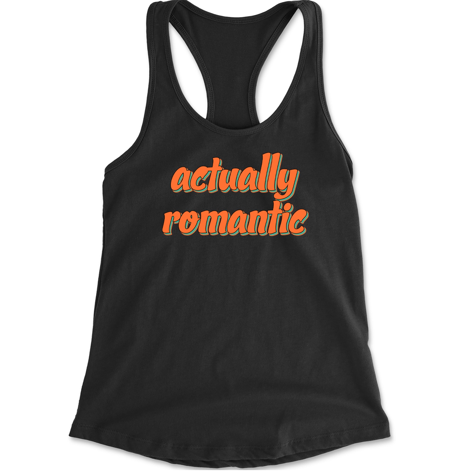 Actually Romantic Racerback Tank Top for Women Black
