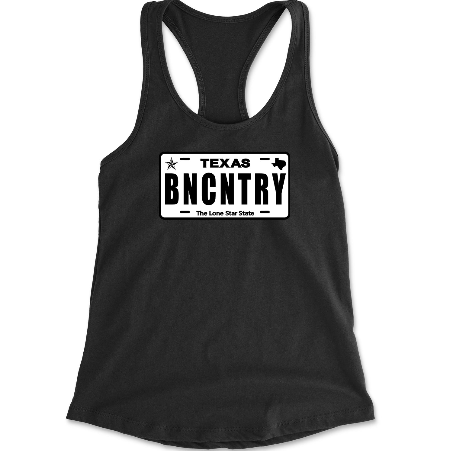 Texas License Plate BNCNTRY Racerback Tank Top for Women Hot Pink