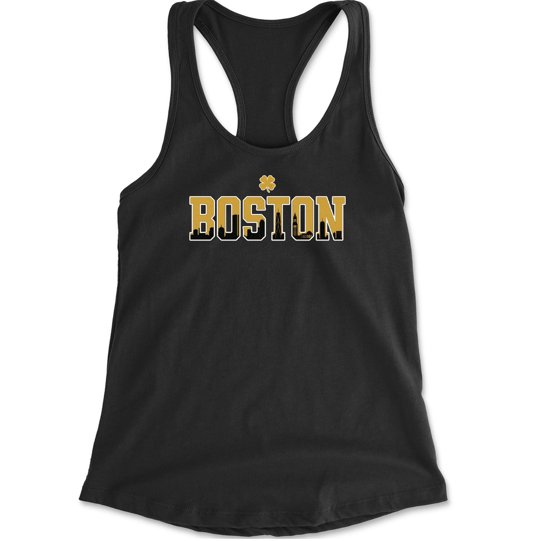 Boston City Pride Irish Racerback Tank Top for Women Black