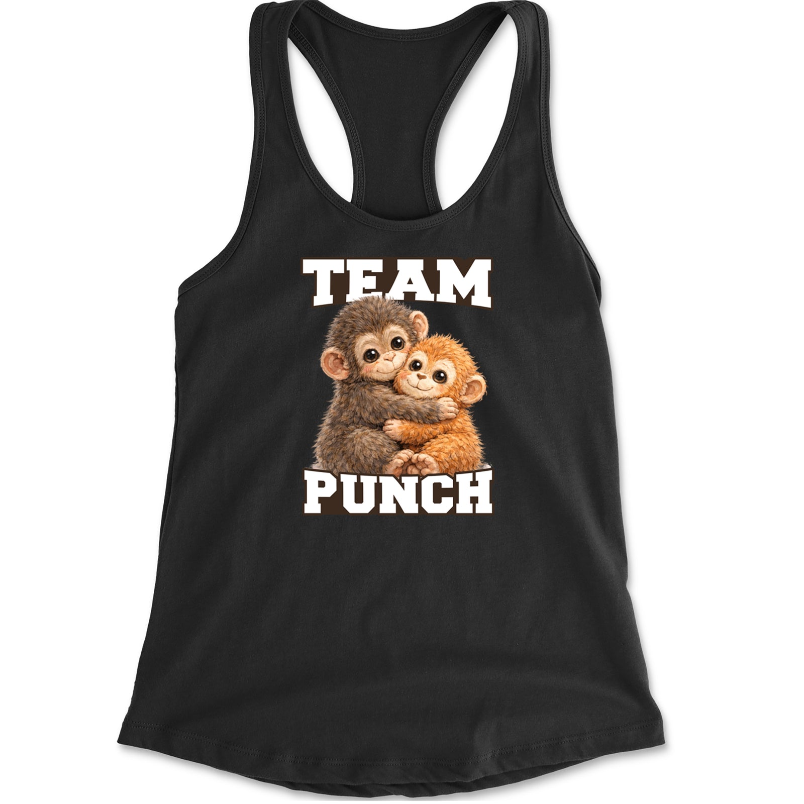 Team Punch Panchi-kun Monkey Racerback Tank Top for Women Black