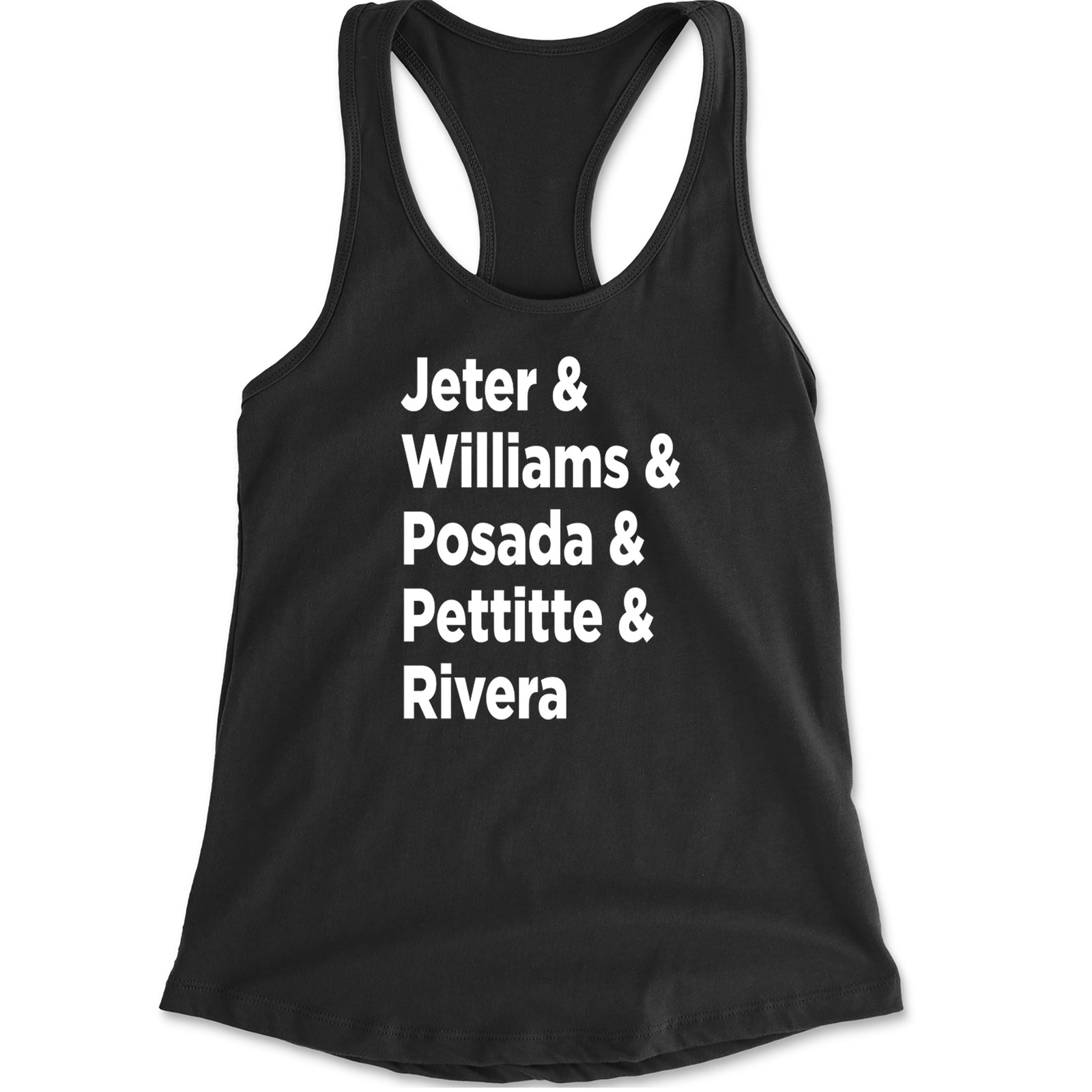 Jeter & Williams & Posada & Pettitte & Rivera Racerback Tank Top for Women Black