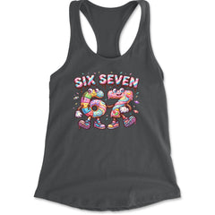 67 Candy Swirl Meme Racerback Tank Top for Women Charcoal Grey