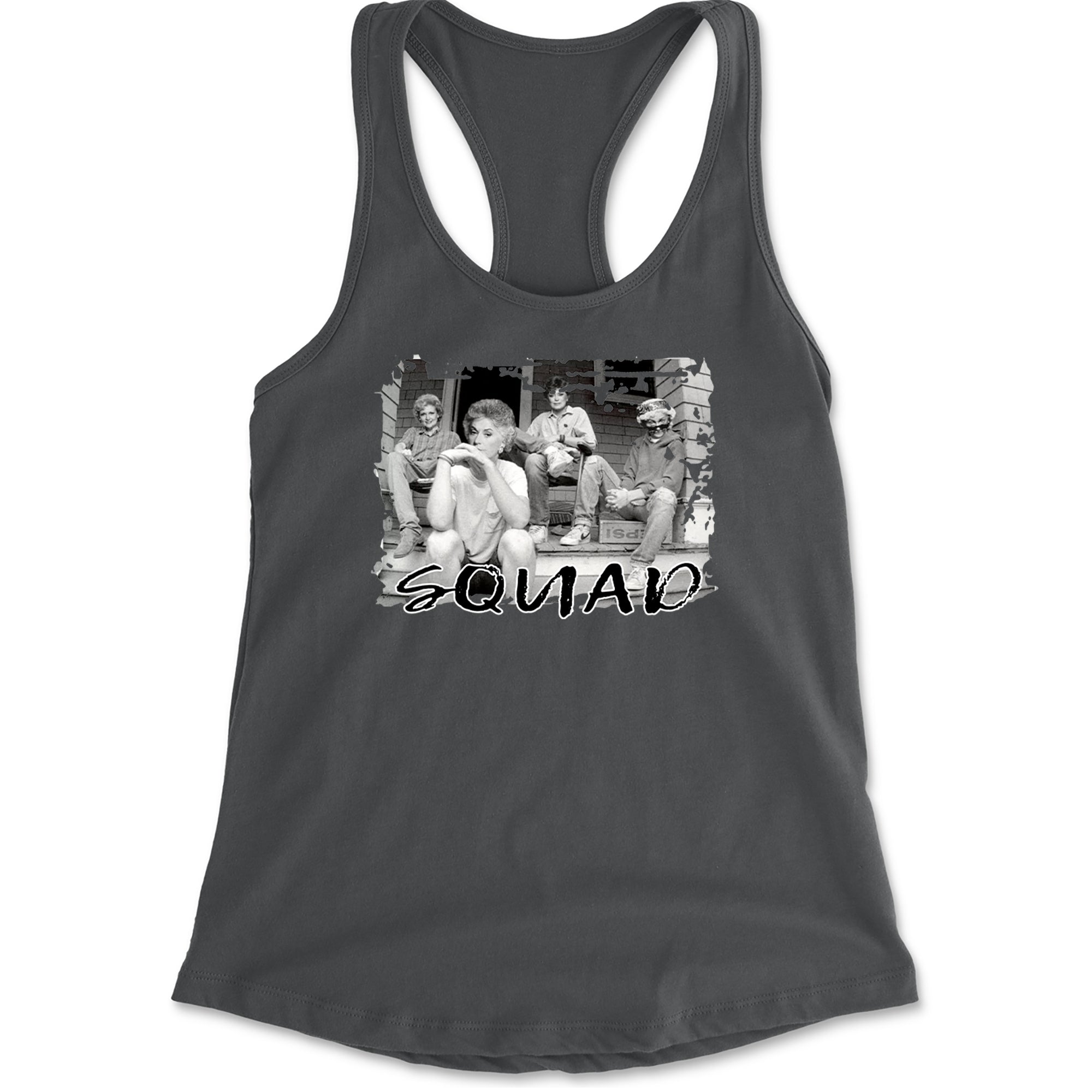 Squad Golden Girls Racerback Tank Top for Women Charcoal Grey