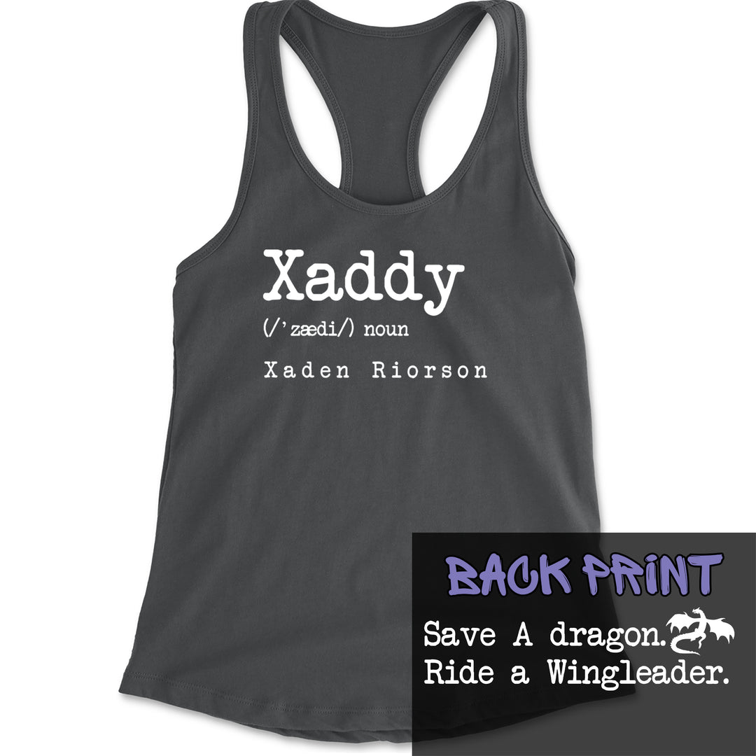 Xaddy Save A Dragon Ride A Wingleader Racerback Tank Top for Women Charcoal Grey