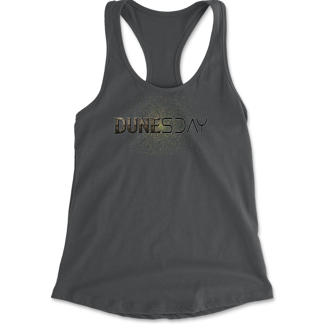 DunesDay Desert Apocolypse Racerback Tank Top for Women Charcoal Grey