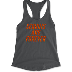 Sequins Are Forever Retro Glam Racerback Tank Top for Women Charcoal Grey