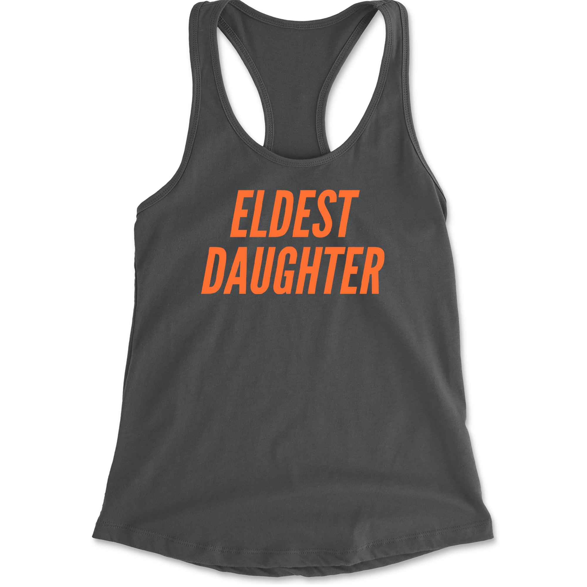 Eldest Daughter Racerback Tank Top for Women Charcoal Grey