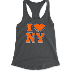 New York City Pride Heart Racerback Tank Top for Women Charcoal Grey