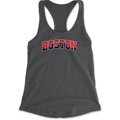 Boston City Pride Skyline Racerback Tank Top for Women Charcoal Grey