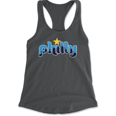 Skyline Philly Philadelphia Racerback Tank Top for Women Charcoal Grey