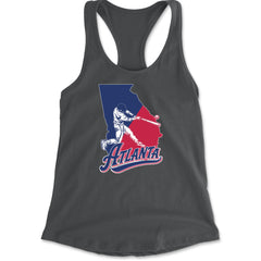 Atlanta Georgia Batter Up Racerback Tank Top for Women Charcoal Grey