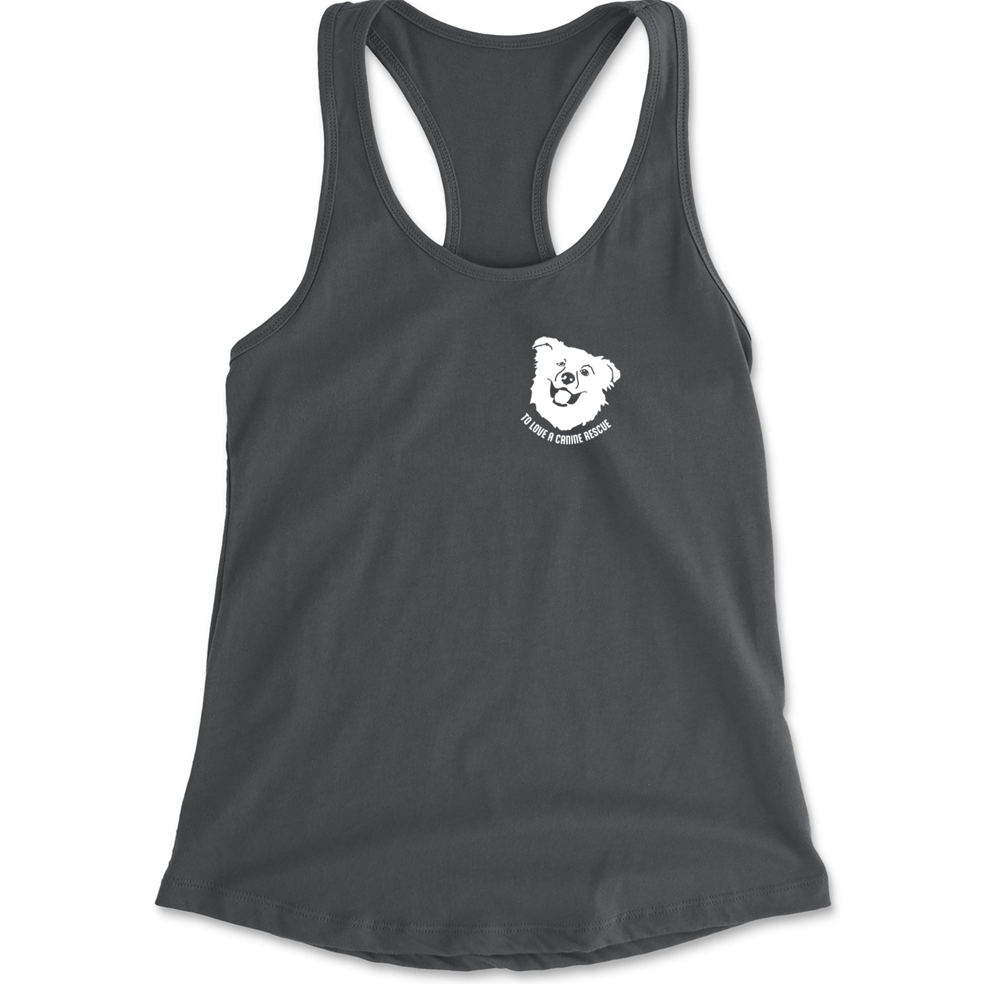 TLC Chelsea's Barking Back Racerback Tank Top for Women Charcoal Grey