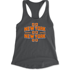 Go New York Go Basketball Racerback Tank Top for Women Charcoal Grey