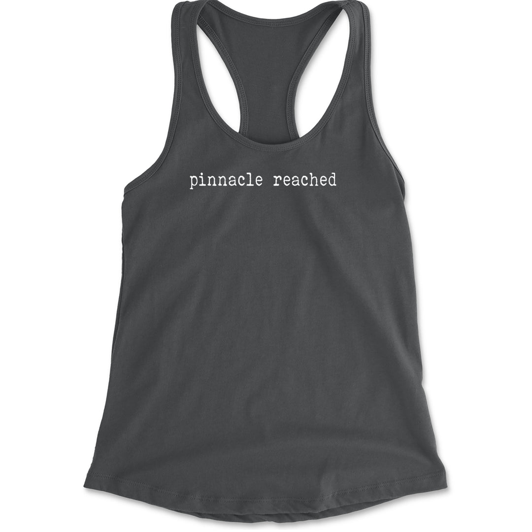 Pinnacle Reached Romance Racerback Tank Top for Women Charcoal Grey