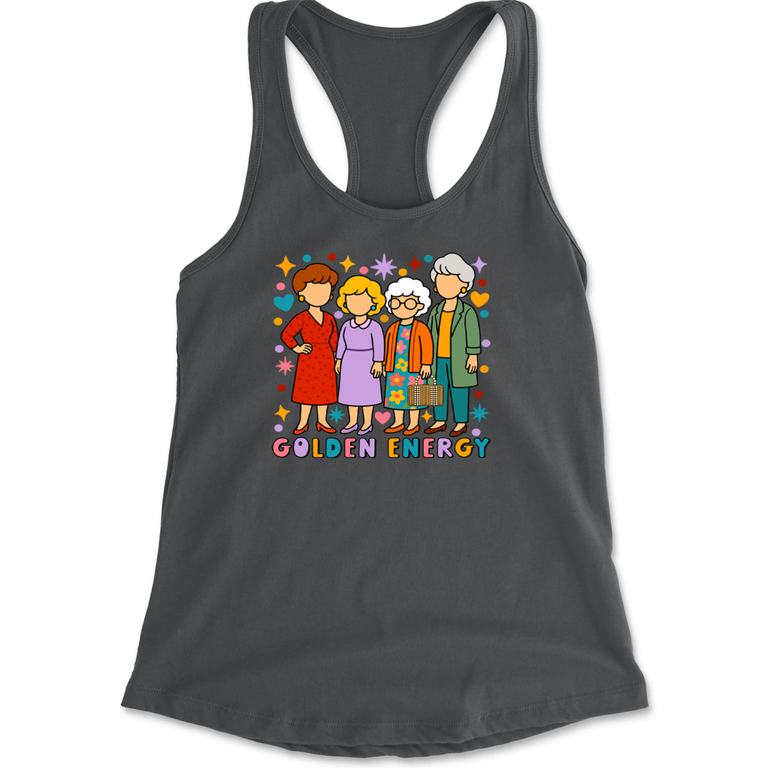 Golden Forever Golden Girls Racerback Tank Top for Women Charcoal Grey