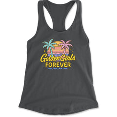 Golden Girls Forever Retro Sunset Racerback Tank Top for Women Charcoal Grey