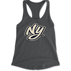 NYC New York City Grunge Street Racerback Tank Top for Women Charcoal Grey