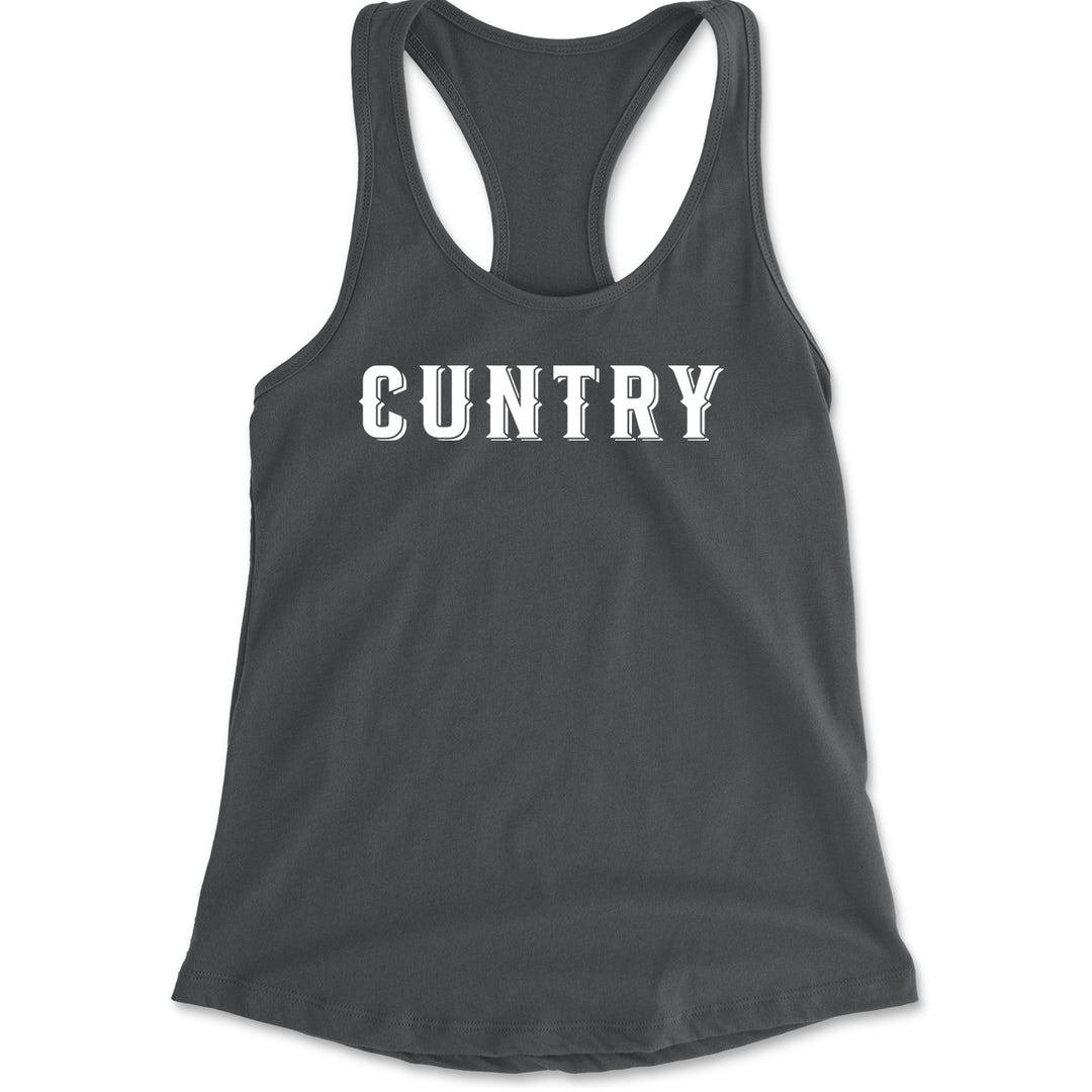 Cuntry Been Country Cowboy Racerback Tank Top for Women Charcoal Grey