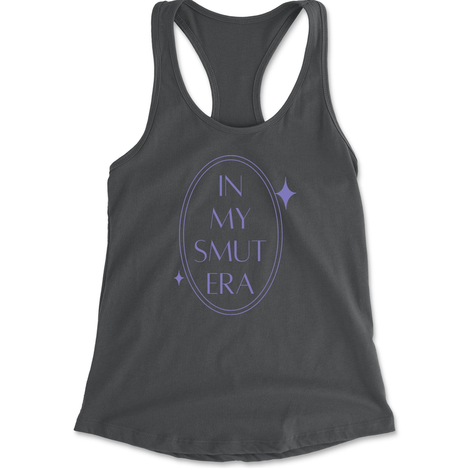 In My Smut Era Romantasy Racerback Tank Top for Women Charcoal Grey