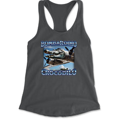 Bombardino Crocodilo Brainrot Racerback Tank Top for Women Charcoal Grey