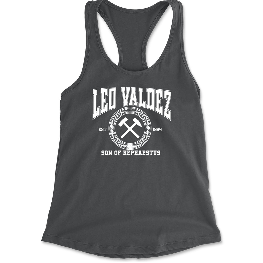 Leo Valdez Son of Hephaestus Forge Master Racerback Tank Top for Women Charcoal Grey