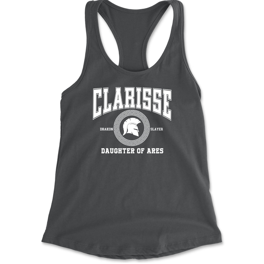 Clarisse Daughter of Ares Battle Ready Racerback Tank Top for Women Charcoal Grey