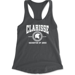 Clarisse Daughter of Ares Battle Ready Racerback Tank Top for Women Charcoal Grey