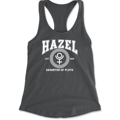 Hazel Daughter of Pluto Roman Gold Racerback Tank Top for Women Charcoal Grey