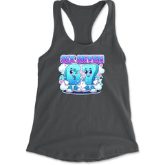 67 Six Seven Meme Kawaii Cloud Racerback Tank Top for Women Charcoal Grey