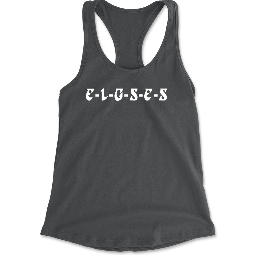 E-L-G-S-E-S Eagles Chant Racerback Tank Top for Women Charcoal Grey