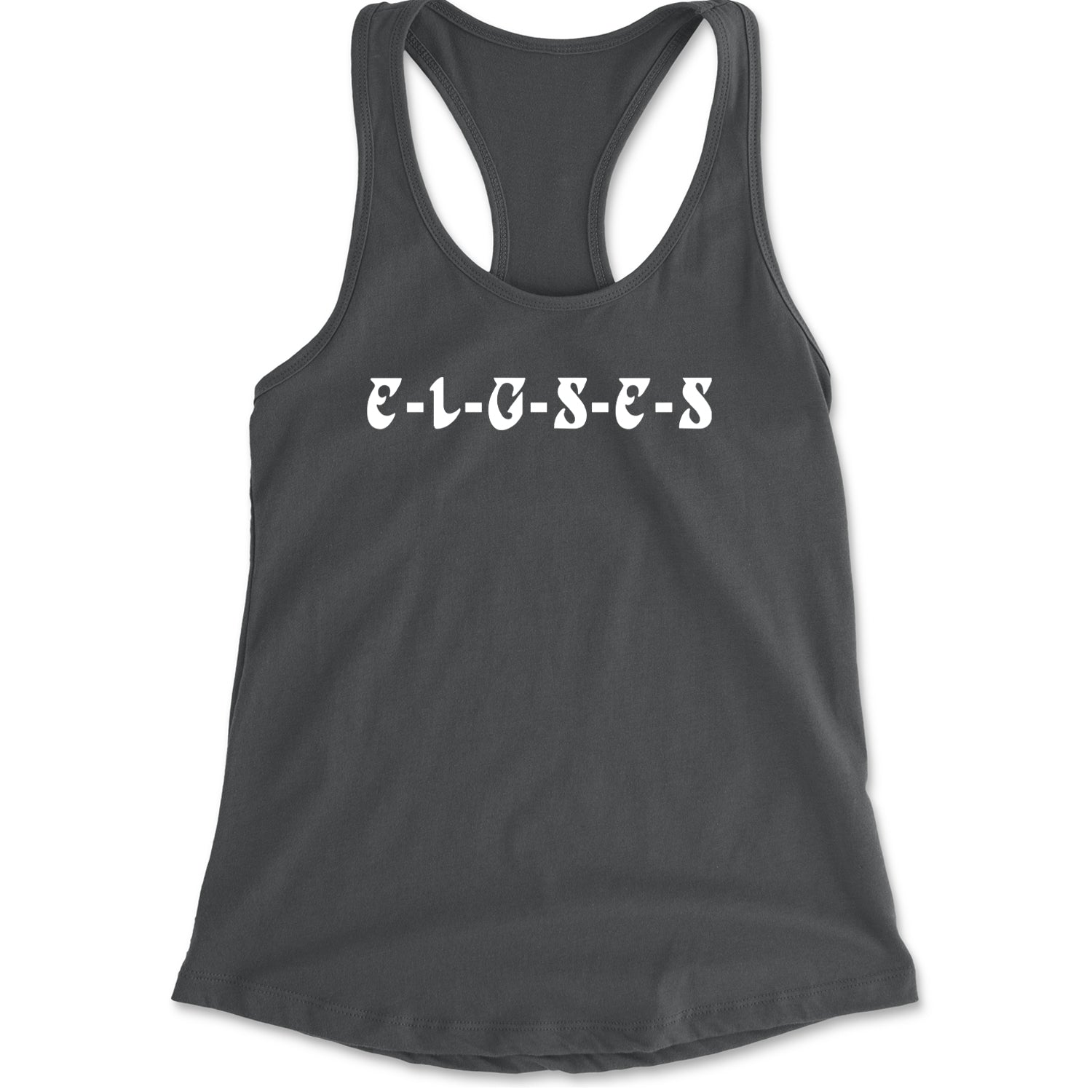 E-L-G-S-E-S Eagles Chant Racerback Tank Top for Women Charcoal Grey