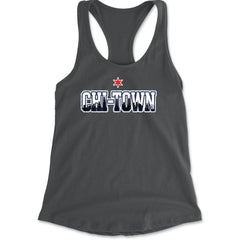 Chicago Chi-Town City Pride Racerback Tank Top for Women Charcoal Grey