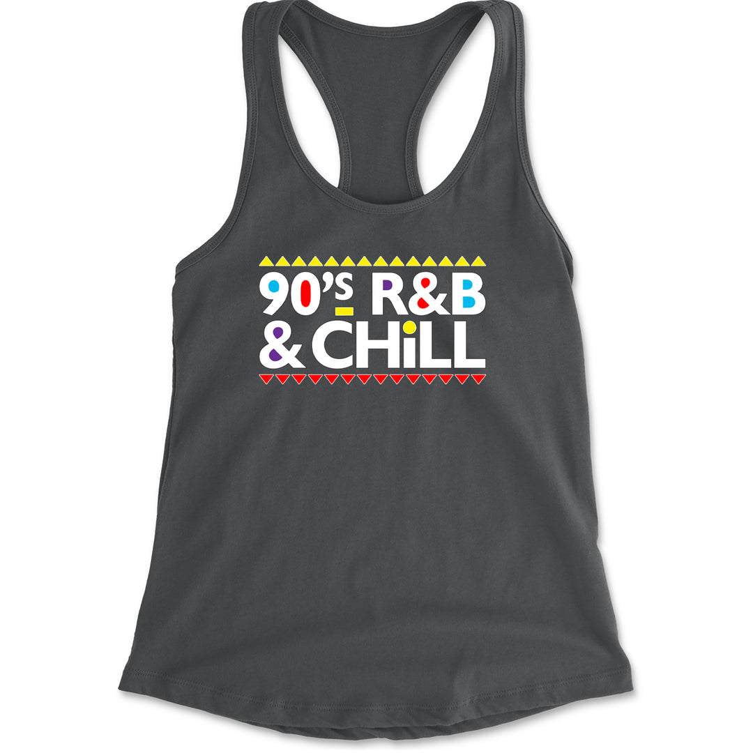 90s R&B and Chill Retro Throwback Racerback Tank Top for Women Charcoal Grey