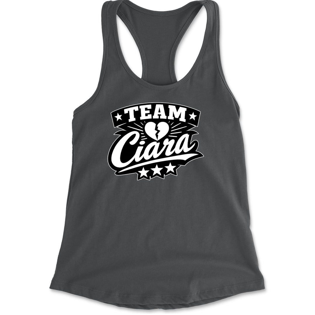 Team Ciara Scamanda Broken Heart Racerback Tank Top for Women Charcoal Grey