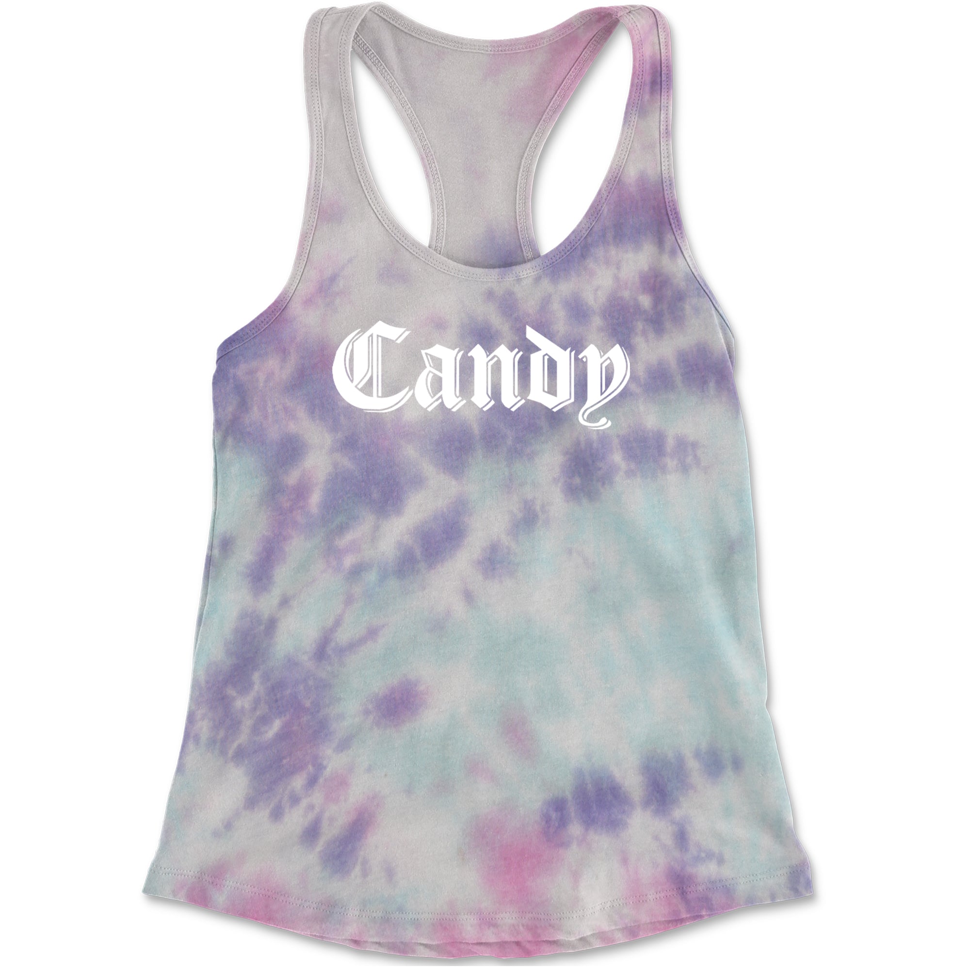 Candy Gothic Lettering Racerback Tank Top for Women Cotton Candy