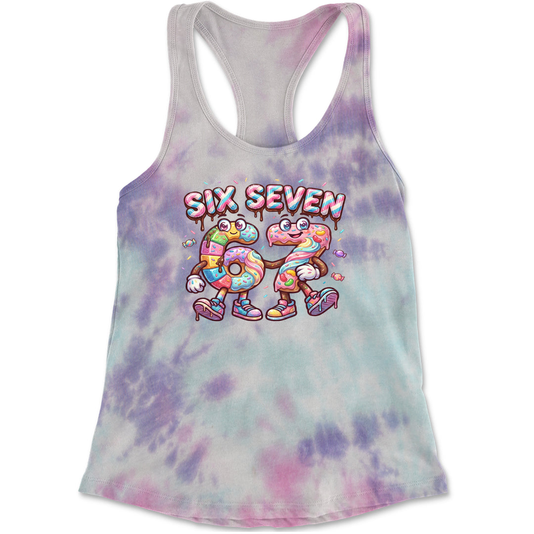 67 Candy Swirl Meme Racerback Tank Top for Women Cotton Candy