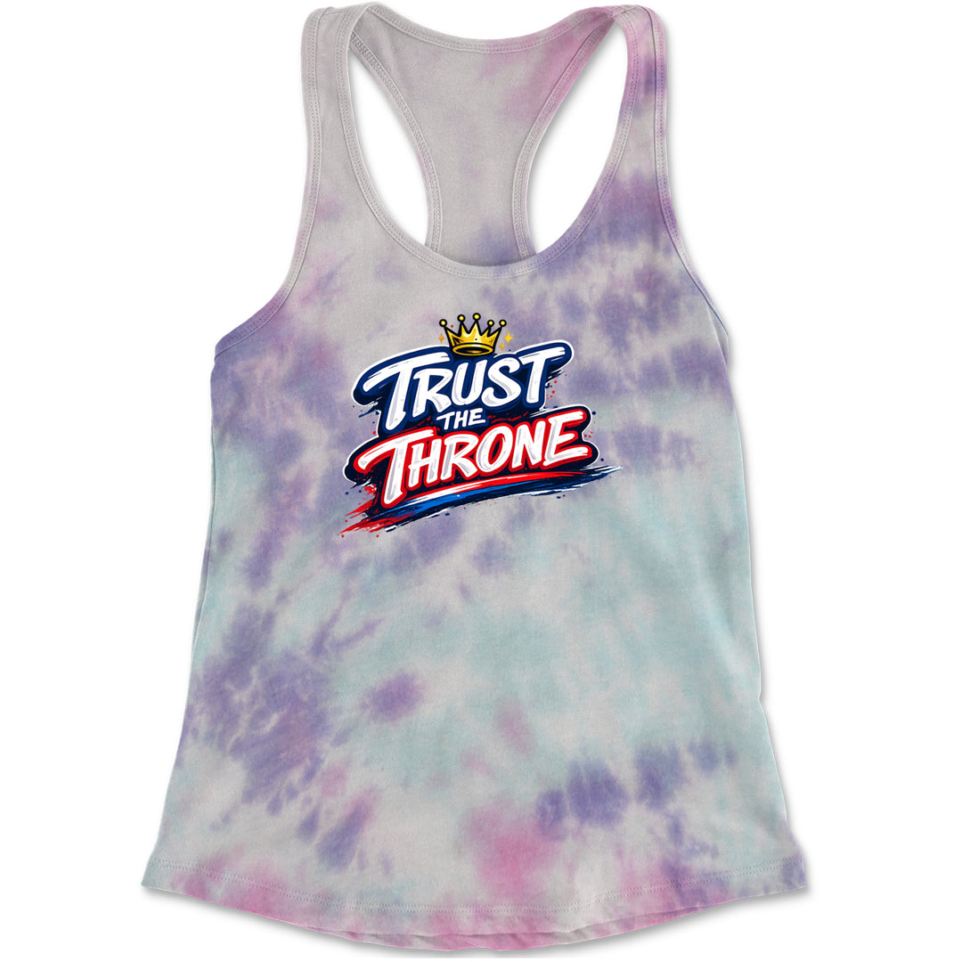 Trust The Throne Crown Philly Hoops graphic on Women's Lightweight Racerback Tank in Cotton Candy