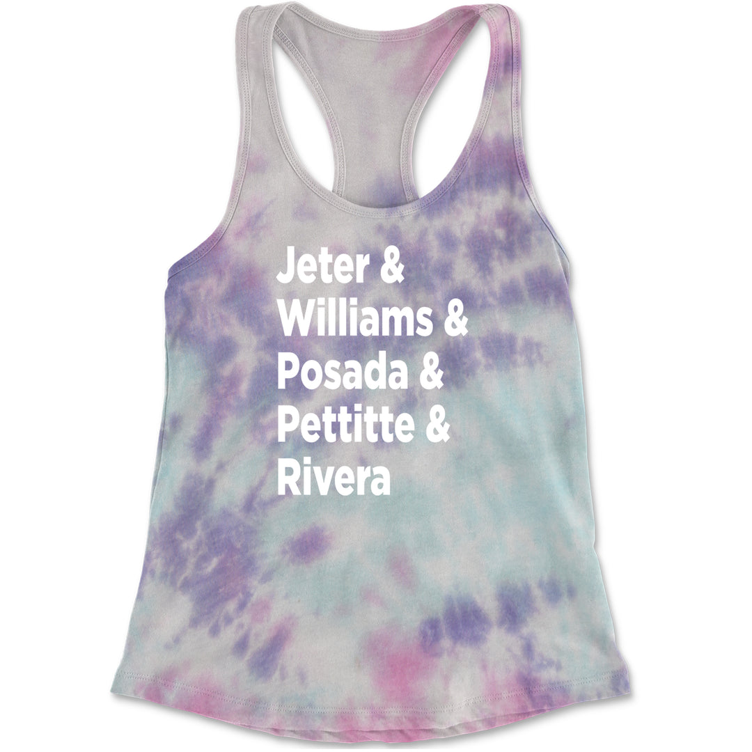 Jeter & Williams & Posada & Pettitte & Rivera Racerback Tank Top for Women Cotton Candy