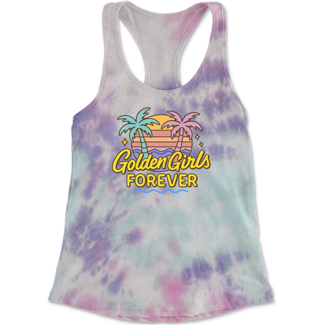 Golden Girls Forever Retro Sunset Racerback Tank Top for Women Cotton Candy