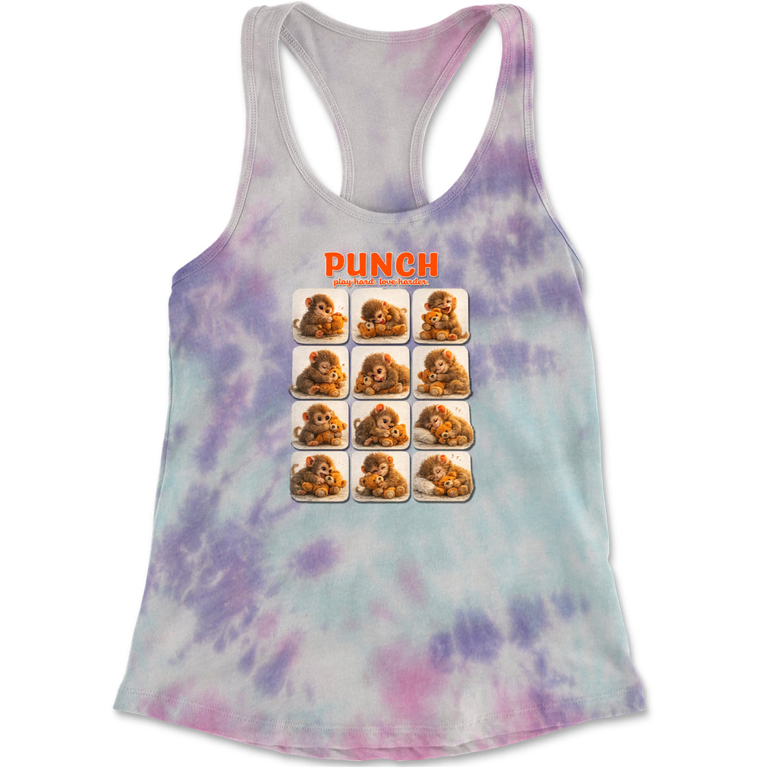 Punch Play Hard Love Harder Racerback Tank Top for Women Cotton Candy